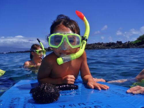 Ho'olei Wailea children snorkeling